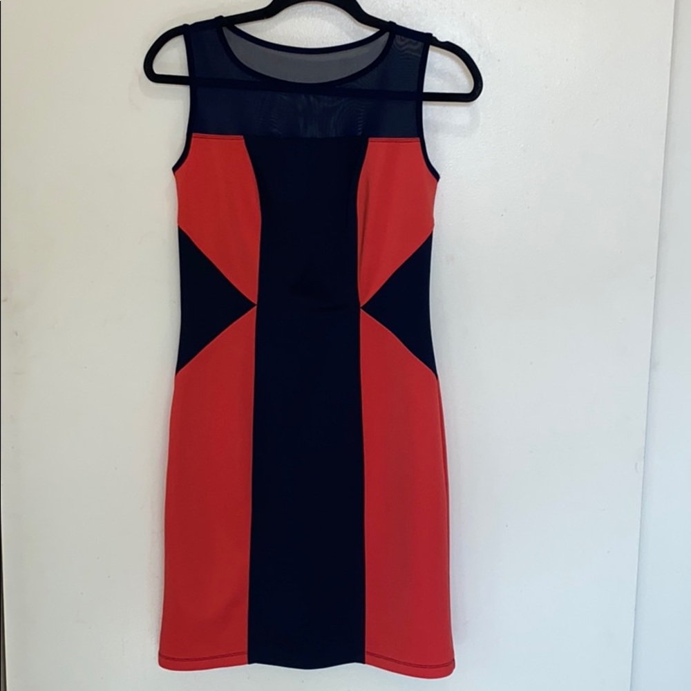 NWT Enfocus Studio Dress Navy And Coral Size 4